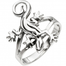 Damen Ring Gecko Echse Eidechse 925 Sterling Silber Silberring - 60mm