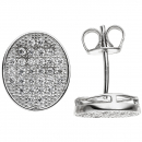 Ohrstecker oval 925 Sterling Silber 60 Zirkonia Ohrringe Silberohrringe