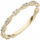 Damen Ring 585 Gold Gelbgold 27 Diamanten Brillanten Goldring Diamantring - 50mm
