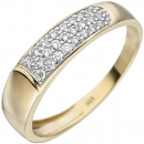 Damen Ring 333 Gold Gelbgold 24 Zirkonia Goldring - 52mm