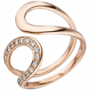 Damen Ring 585 Gold Rotgold 21 Diamanten Brillanten Rotgoldring Diamantring - 58mm