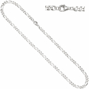 Figarokette 925 Silber diamantiert 60 cm Kette Halskette Silberkette Karabiner