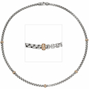 Collier Halskette 585 Gold Weißgold Rotgold bicolor 65 Diamanten 45 cm