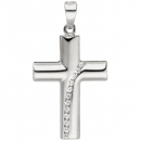 Anhänger Kreuz 925 Sterling Silber 12 Zirkonia Kreuzanhänger Silberkreuz