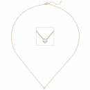 Collier 750 Gold Gelbgold Weißgold bicolor 1 Diamant Brillant 45 cm Goldkette