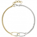 Armband 2-reihig 585 Gold Gelbgold Weißgold bicolor 18 Diamanten 19,5 cm