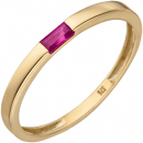 Damen Ring 375 Gold Gelbgold 1 Rubin Goldring Rubinring - 50mm