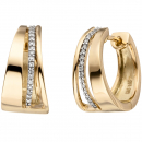 Creolen 585 Gold Gelbgold bicolor 34 Diamanten Brillanten Ohrringe Goldcreolen