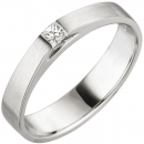 Damen Ring 950 Platin matt 1 Diamant Princess Schliff 0,07 ct. Platinring - 54mm