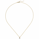 Collier Kette mit Anhänger 585 Gold Gelbgold 1 Diamant Brillant 0,15 ct. 45 cm