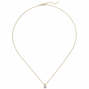 Collier Kette mit Anhänger 585 Gold Gelbgold 1 Diamant Brillant 0,50 ct. 45 cm