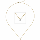 Collier Kette mit Anhänger 585 Gold Gelbgold 1 Diamant Brillant 0,15 ct. 45 cm