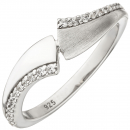 Damen Ring 925 Sterling Silber 24 Zirkonia Silberring - 52mm