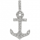 Anhänger Anker 925 Sterling Silber 32 Zirkonia Silberanhänger Ankeranhänger