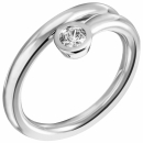 Damen Ring 925 Sterling Silber 1 Zirkonia Silberring - 52mm