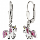 Kinder Ohrhänger Einhorn 925 Sterling Silber Kinderohrringe