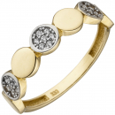 Damen Ring 333 Gold Gelbgold bicolor 21 Zirkonia Goldring - 52mm