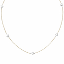 Collier Halskette Stern 375 Gold Gelbgold Weißgold bicolor diamantiert 43 cm