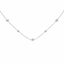 Collier Herz Kugel 925 Sterling Silber 45 cm Silberkette Federring