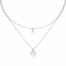 Collier Halskette 925 Sterling Silber 5 Zirkonia 44 cm