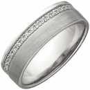 Damen Ring 925 Sterling Silber matt mit Zirkonia rundum Silberring - 50mm