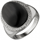 Damen Ring 925 Sterling Silber 1 Monstein-Imitation 38 Zirkonia Silberring - 50mm