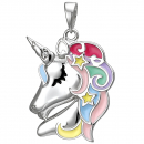 Kinder Anhänger Einhorn 925 Sterling Silber 1 Zirkonia Silberanhänger