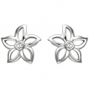 Ohrstecker Blume 925 Sterling Silber 2 Zirkonia Ohrringe Silberohrringe