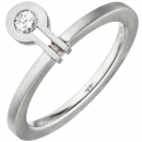 Damen Ring 950 Platin matt 1 Diamant Brillant 0,07ct. - 54mm
